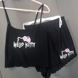 Hello Kitty Plus-size Ribbed Tank Top & Shorts Pajama Set
